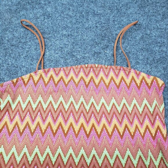 Rue21 Tube Tank Top Womens M Multicolor Chevron Sleeveless Straps Stretch New - Picture 3 of 9